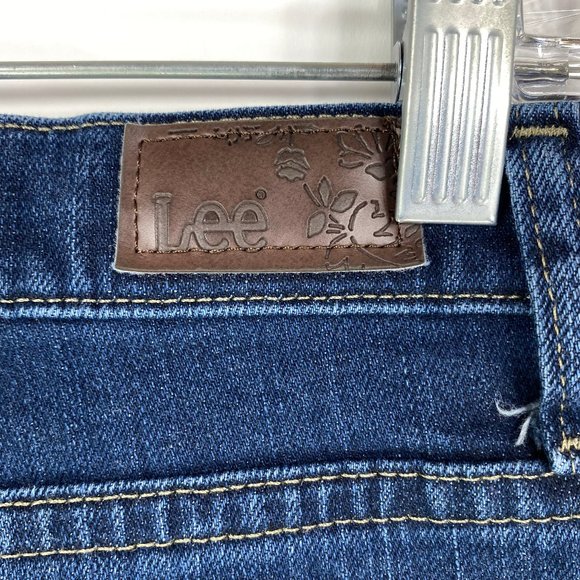 Lee 6 Long Jeans Relaxed Straight Leg At the Waist Dark Wash Denim Inseam 32 - Picture 7 of 10